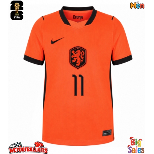 Netherlands Cody Gakpo #11 Replica Home Stadium Shirt World Cup 2026 Short Sleeve